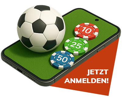 Bahigo Schweizer Link mit Fussball und Spielchips auf dem Smartphone